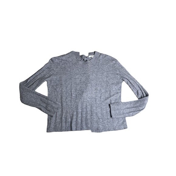 Derek Lam 10 Crosby Sweater Open Tie Back Bow Gray Ribbed Size small EUC - Picture 12 of 12
